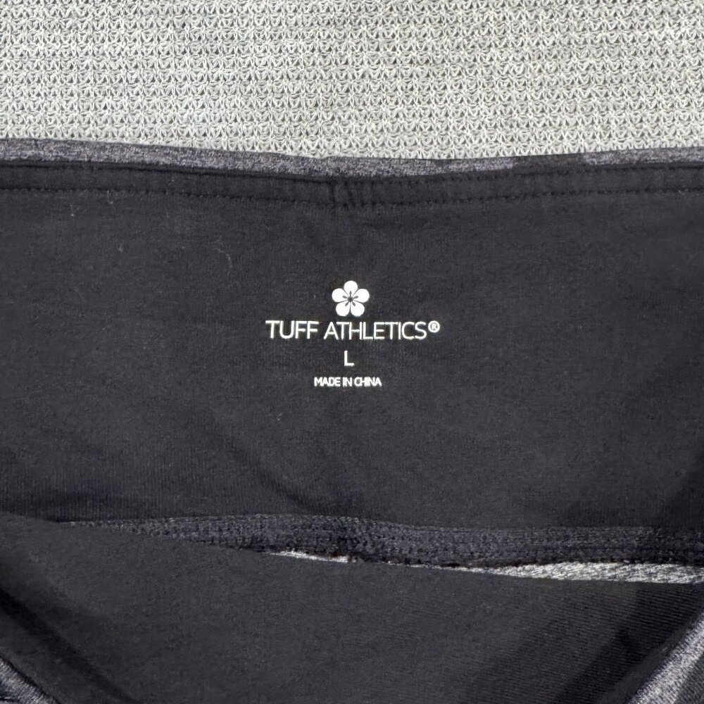 Tuff Athletics Camo Print Womens Leggings Sz Large Black Gray Activewear Pocket - Picture 7 of 14